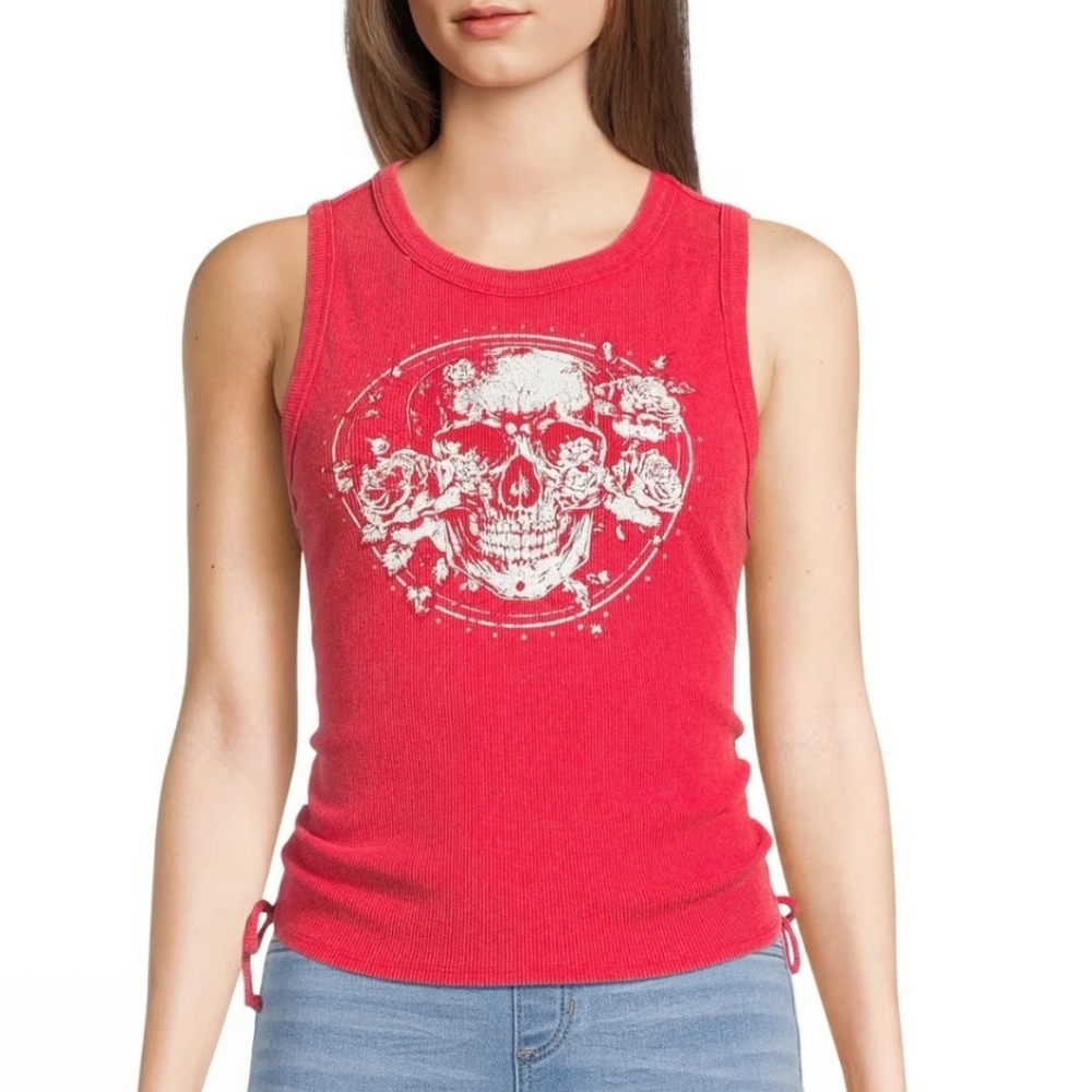 NOBO Red Skull Graphic Muscle Tee